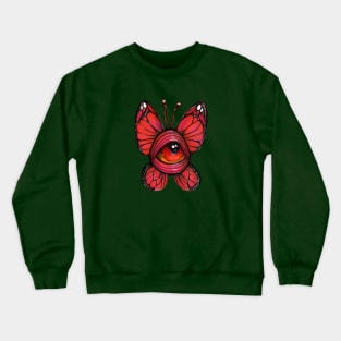 Groovy Pop Surreal Big Eyed Art Monarch Butterfly Illustration Crewneck Sweatshirt